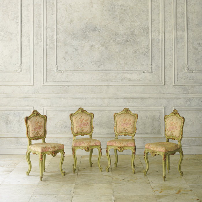 アンティークグリーンフレームチェア