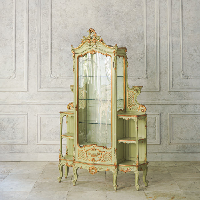 アンティークヴェールグラスキャビネット