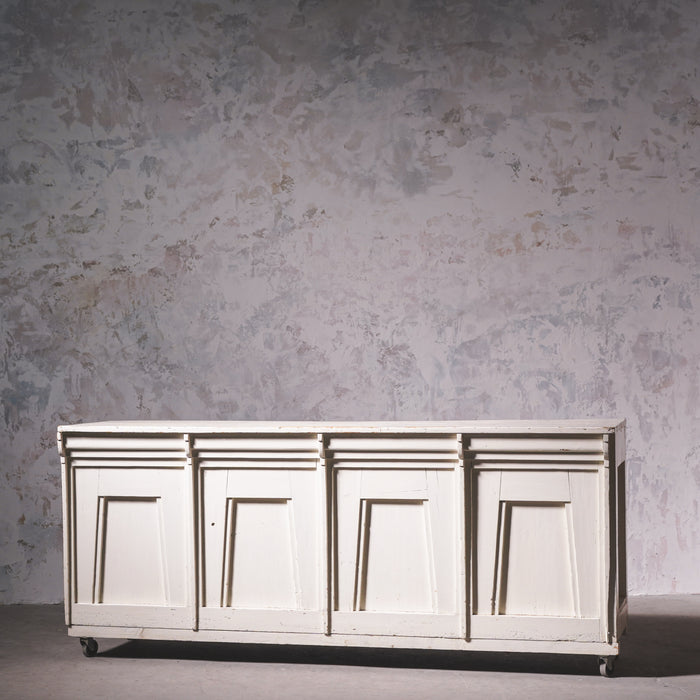 アンティークホワイトウッドカウンター