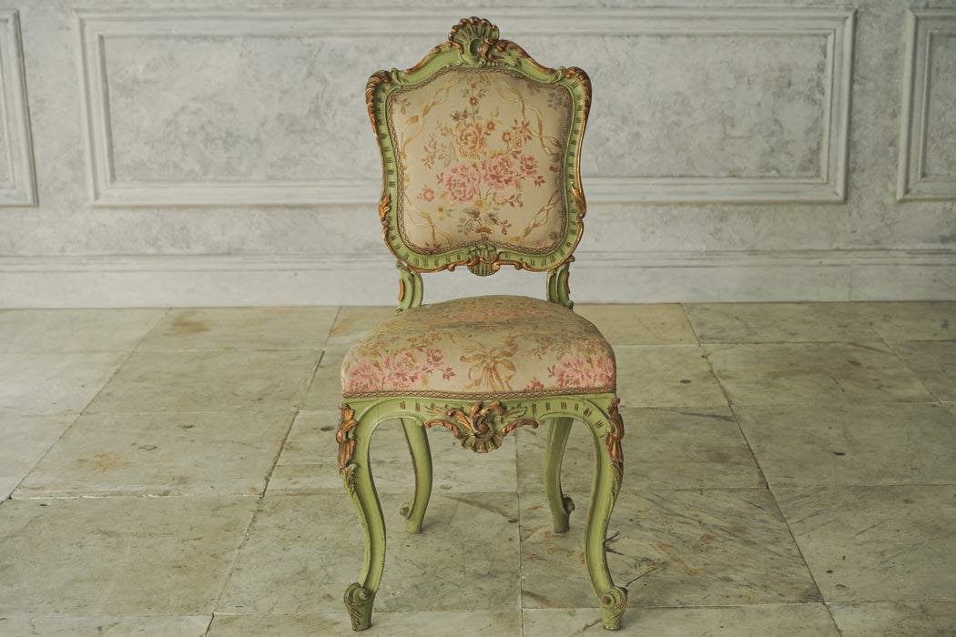 アンティークグリーンフレームチェア