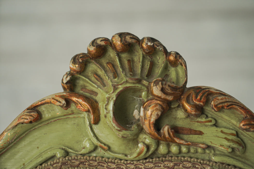 アンティークグリーンフレームチェア