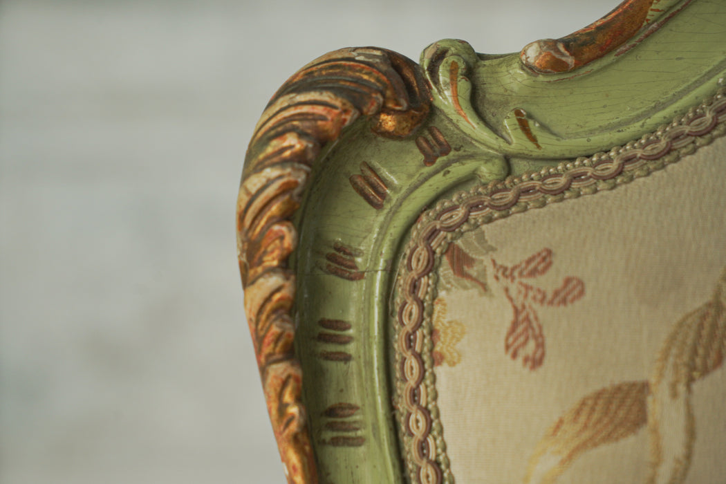 アンティークグリーンフレームチェア