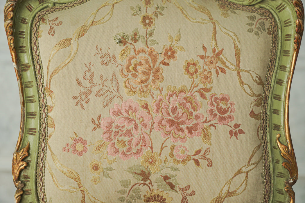 アンティークグリーンフレームチェア