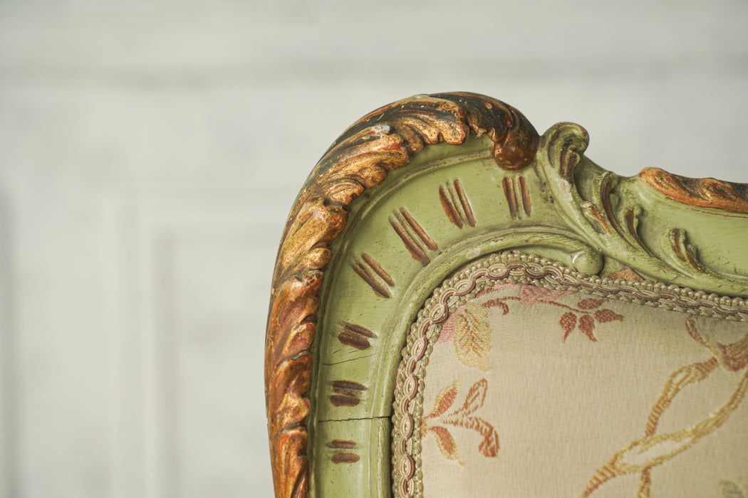 アンティークグリーンフレームソファ