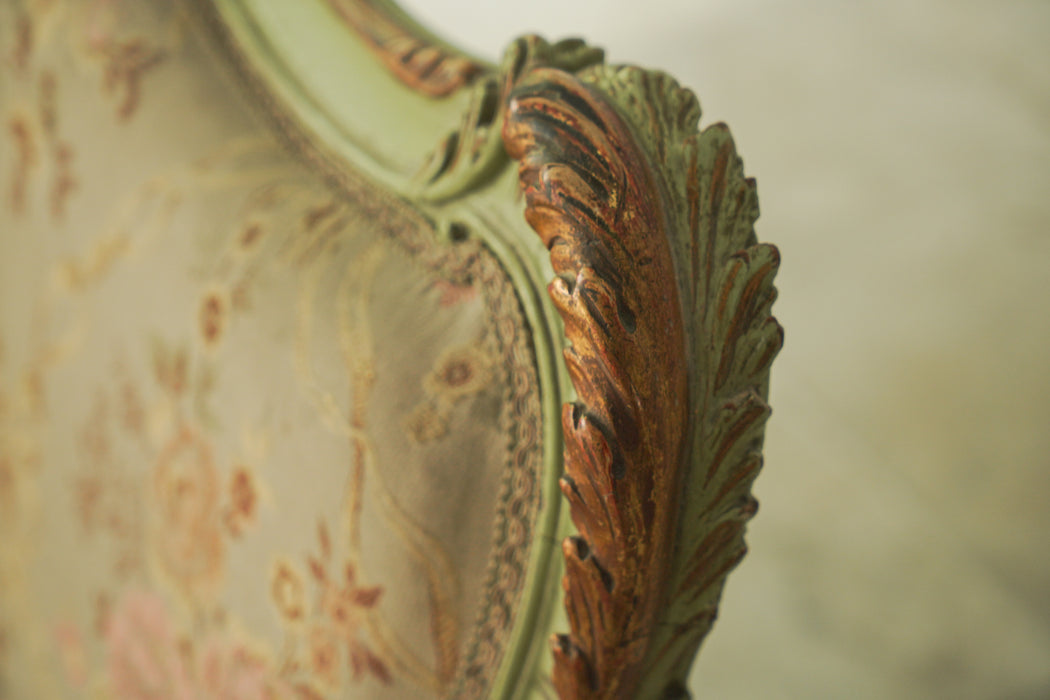 アンティークグリーンフレームソファ