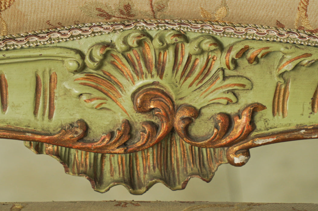 アンティークグリーンフレームソファ