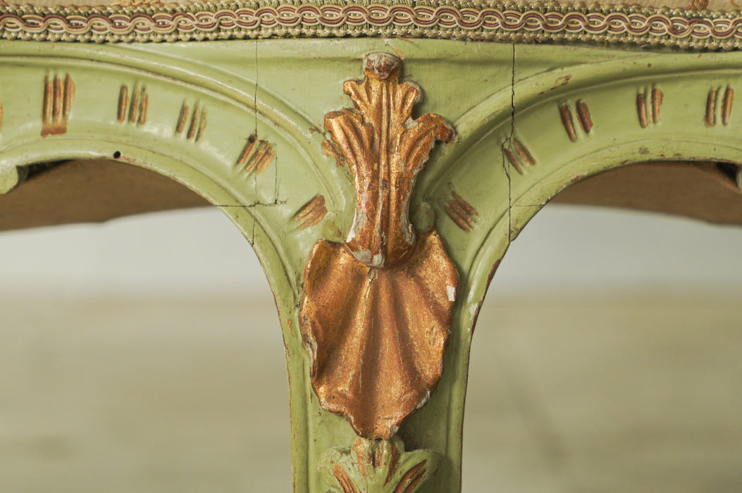 アンティークグリーンフレームソファ