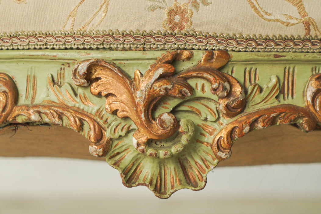 アンティークグリーンフレームソファ