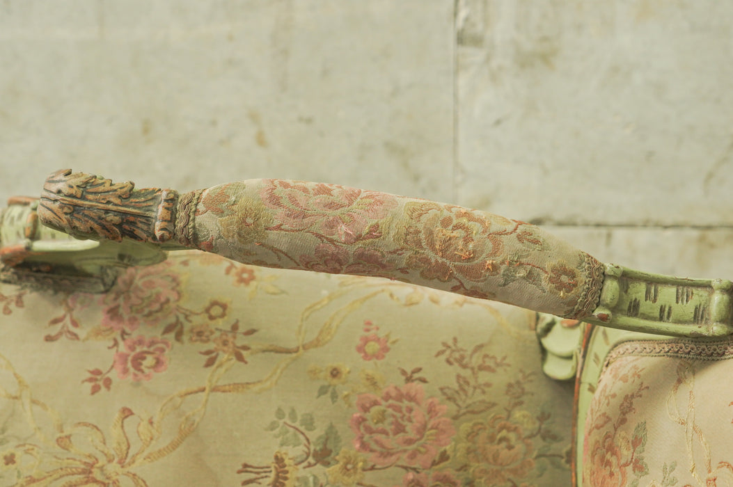 アンティークグリーンアームチェア