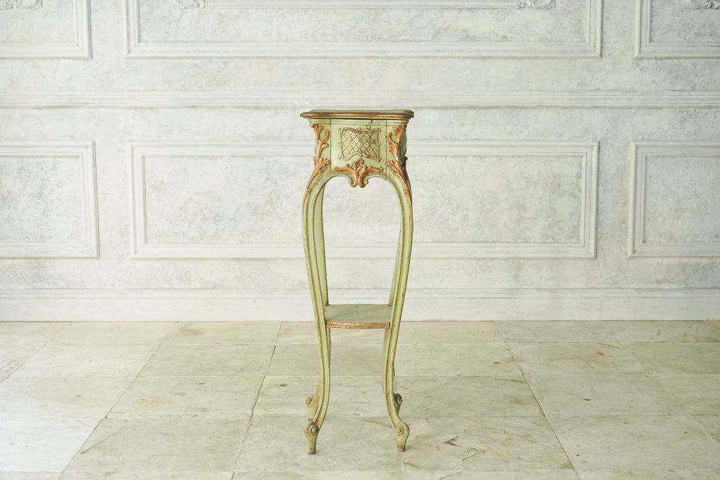 アンティークグリーンペデスタルテーブル