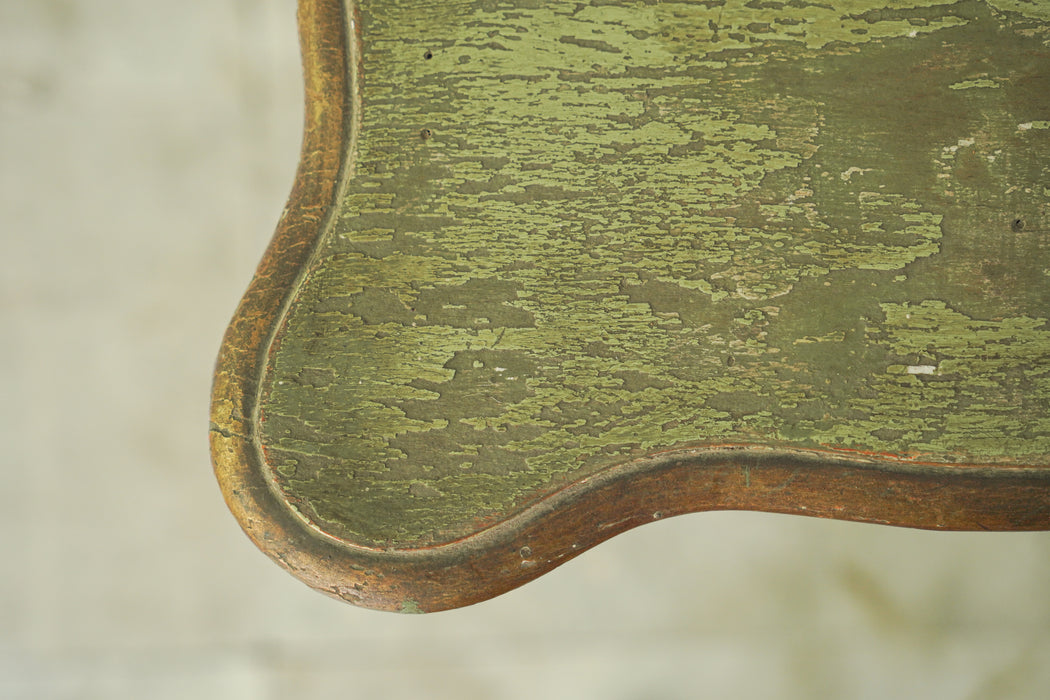 アンティークグリーンペデスタルテーブル