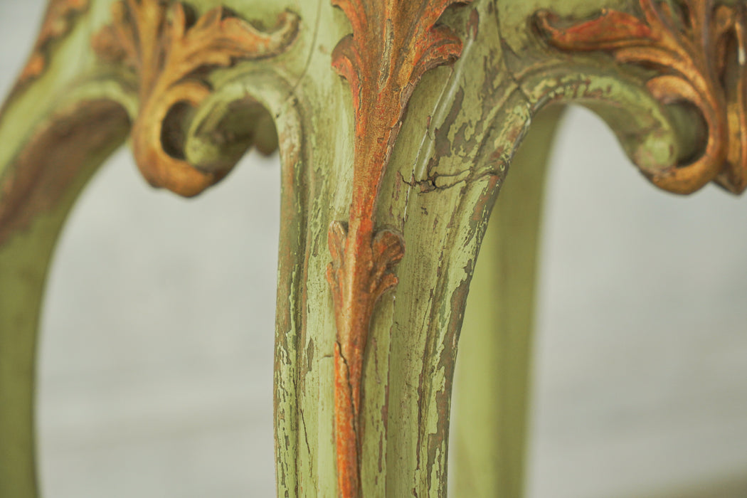 アンティークグリーンペデスタルテーブル