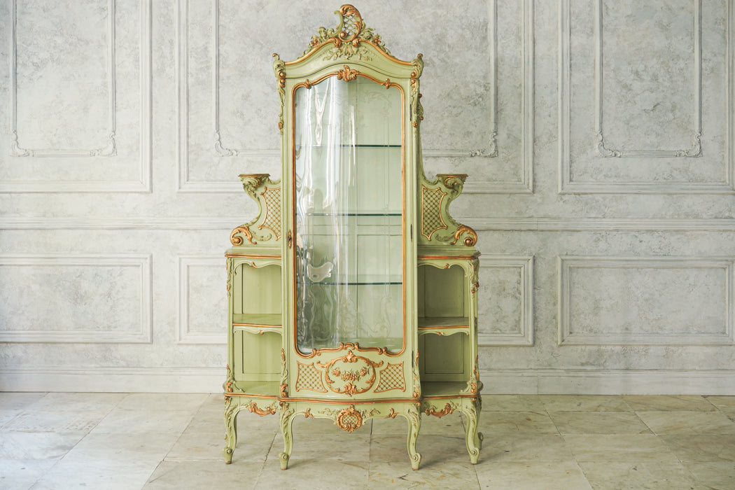 アンティークヴェールグラスキャビネット