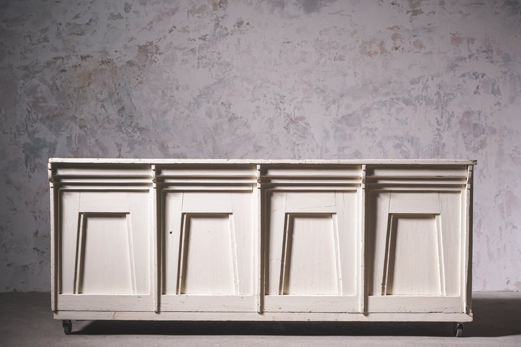 アンティークホワイトウッドカウンター