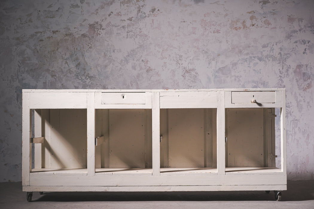 アンティークホワイトウッドカウンター