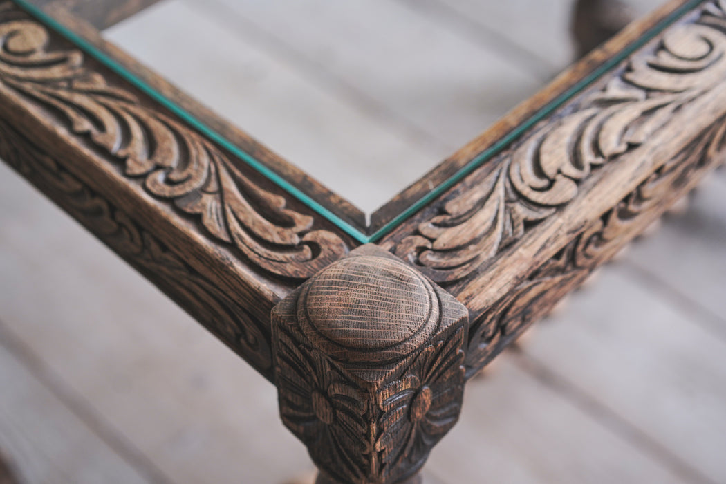 アンティークガラステーブル