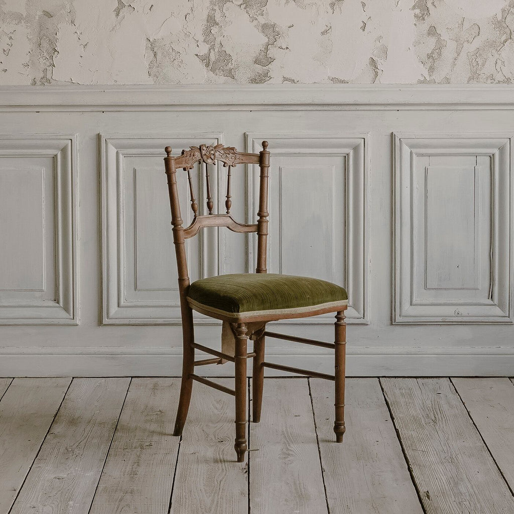 【イタリア製】ヴィンテージチェア アンティークチェア レトロチェア ベロア生地 アンティークベロアチェア — Antique Shop IWARE